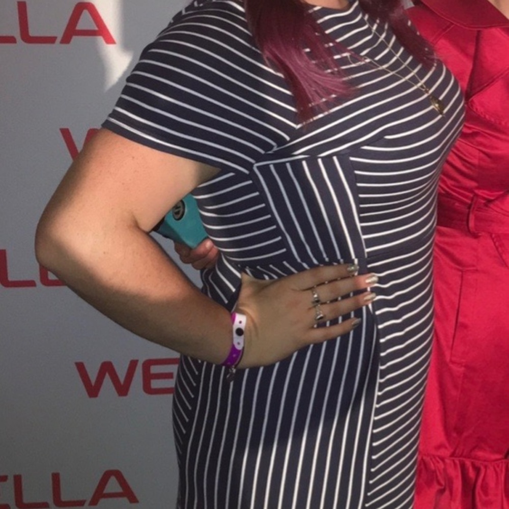 Atmosphere blue and white striped dress